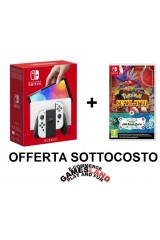 CONSOLE NINTENDO SWITCH OLED BIANCO + POKEMON SCARLATTO IL TESORO DELL'AREA ZERO