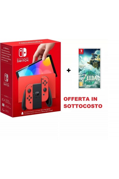 CONSOLE NINTENDO SWITCH OLED RED SPECIALE MARIO ED. + ZELDA TEARS OF THE KINGDOM