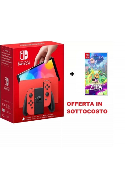 CONSOLE NINTENDO SWITCH OLED ROSSA SPECIALE MARIO ED. + ZELDA ECHOES OF WISDOM