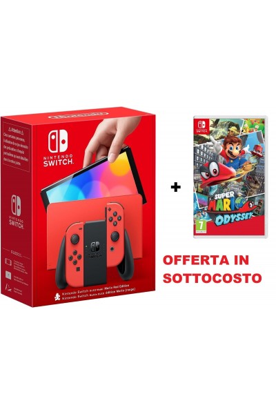 CONSOLE NINTENDO SWITCH OLED ROSSA SPECIALE MARIO EDITION + SUPER MARIO ODYSSEY