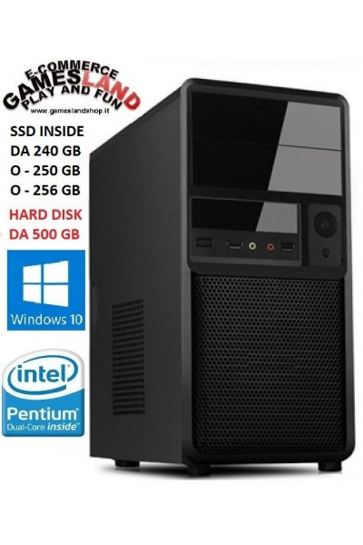 PC DESKTOP INTEL DUAL CORE 3.00GHZ-3.20GHZ 4GB RAM 240 SSD-500GB HD ASSEMBLATO 