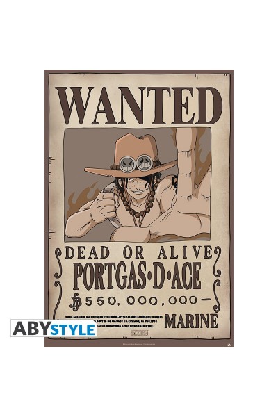 ONE PIECE - Poster ""Wanted Ace"" (dimensioni 91.5 x 61 cm)Prodotto Originale su licenza ufficiale